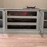 Large custom-built fitted media wall / TV unit in very good used condition. Image 6