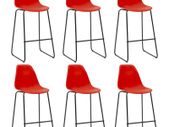 Bar Chairs 6 pcs Red Plastic