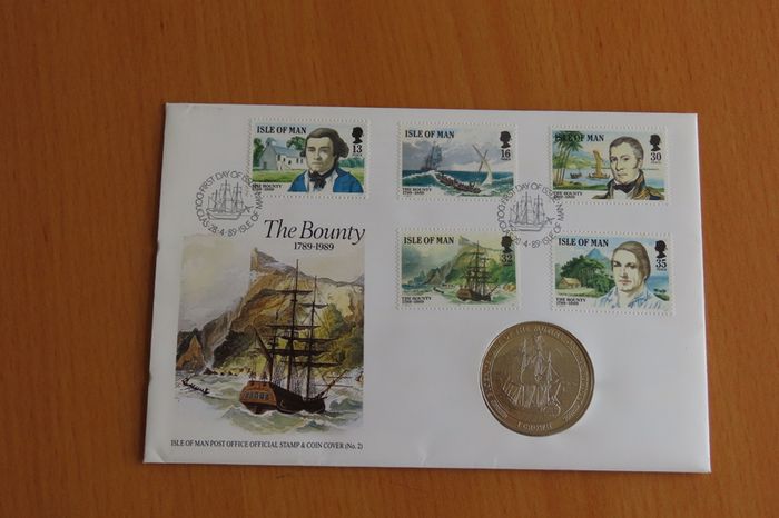 The Mutiny on the Bounty Bicentenary 1789-1989 Crown coin stamp cover