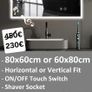 LED Bathroom Mirror 60x80cm Image 2