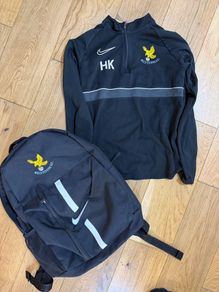 Belvedere FC Nike training top and school bag