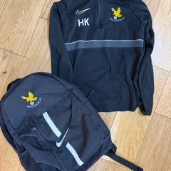 Belvedere FC Nike training top and school bag