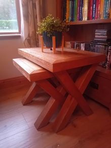 solid oak nest of  tables  X range