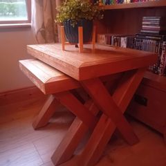 solid oak nest of  tables  X range