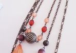 Beaded Necklace - 3 Chains Attached