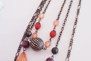 Beaded Necklace - 3 Chains Attached