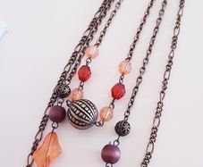 Beaded Necklace - 3 Chains Attached