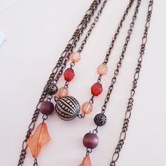 Beaded Necklace - 3 Chains Attached