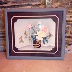 vintage print in wooden frame
