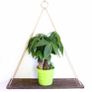 Rustic Shelf 2 Pcs Wooden Floating Shelves with Rope 16.7 inch x 5.4 inch Image 4