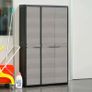 Garden Storage Cabinet with 4 Shelves Black and Grey Image 10