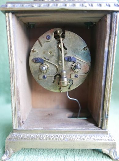 Antique French  Travel Pendulum Clock, Decorated with Flowers, with an Enameled Dial. Grand Prix de L'Horlogerie 1878 (WORKS WELL)