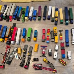 Toy lorries and cars
