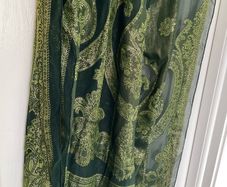 Vintage Green 100% silk scarf shawl