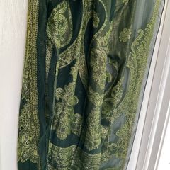 Vintage Green 100% silk scarf shawl