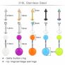 Mixed Piercing Kit,Piercing Kits for All Piercings Stainless Steel 14G 16G 18G 20G Nose Septum Cartilage Tragus Earrings Belly Nipple Tongue Smiley Lip Ring Image 3