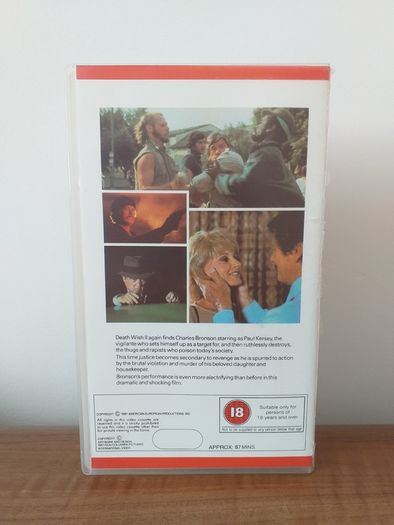 Death Wish Charles Bronson VHS Pal Video Cassette Tape Certificate 18 Year 1981