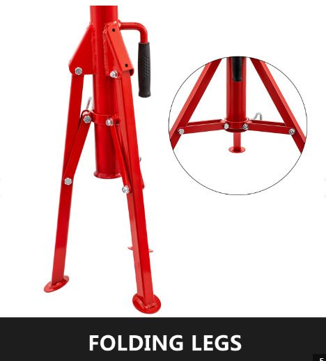 Pipe Jack Stand 1300lbs V-head With 2-ball Transfer Head