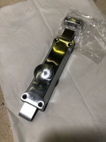 Brushed steel door bolt