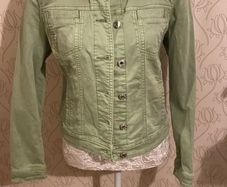 denim  jacket  lime green