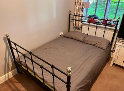 Double bed and mattress