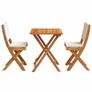 Bistro Set 3 pcs Brown Solid acacia wood Image 5