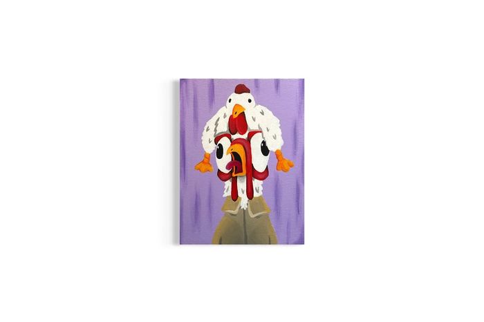 Crazy Chicken-Hat Chicken Original Acrylic Painting