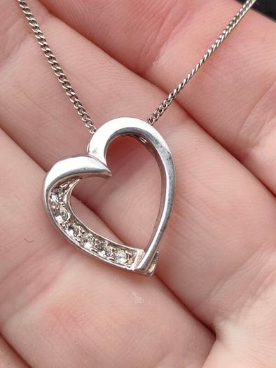 Sterling Silver Love Heart Pendant Set