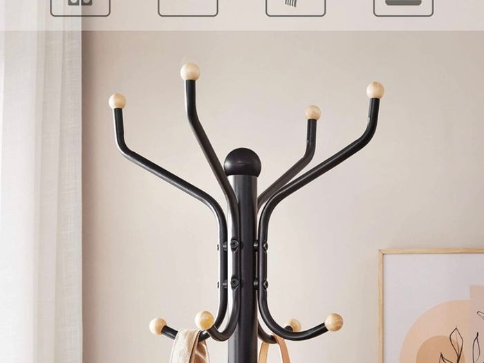 Metal Coat Rack, Clothes Stand, Hat Handbag Hanger, 182 cm Tall Hall Tree (FREE POSTAGE)