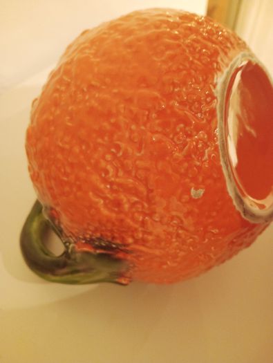 Vintage Bordallo Pinheiro style orange jug