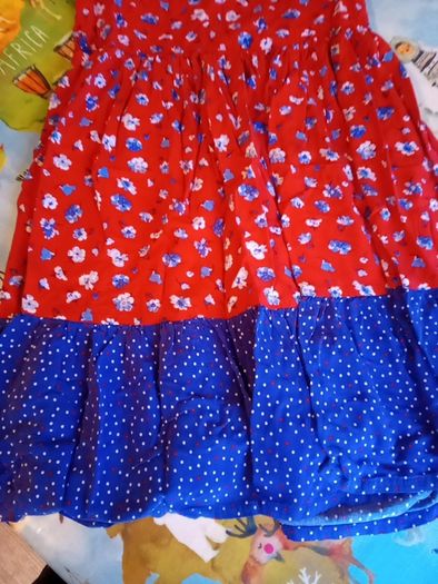pumpkin patch red and blue dress