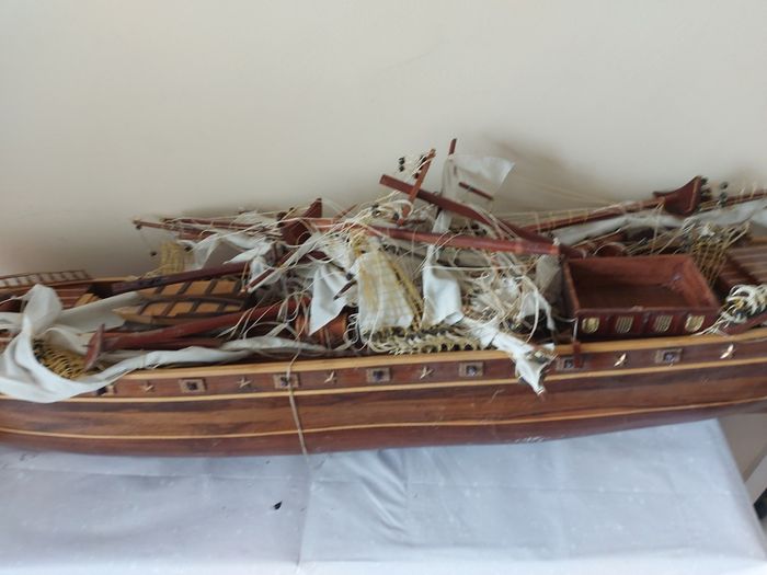 Large Timber  crafted model of the Cutty Sark, A speedy Clipper Sailboat that transported TEA in the late 19thy century