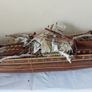 Large Timber  crafted model of the Cutty Sark, A speedy Clipper Sailboat that transported TEA in the late 19thy century Image 2