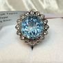 A beautiful vintage silver ring with Sky Blue Topaz and White Topaz. Image 5