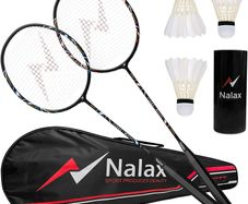 Badminton Set, 2 Player Badminton Rackets Professional Graphite High-Grade Badminton Racquet with 3 Shuttlecocks and 1 Carrying Bag for Backyard Games Suitable for Amateurs and Professionals