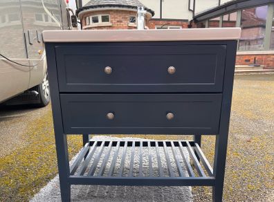 B&Q wide vanity unit in blue