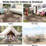 Waterproof Outdoor Rug, 240x300cm, Beige & Brown Anti-slip Reversible Plastic Straw Garden Rugs, Easy Cleaning Carpet for Camping, Patio, Beach, Picnic, Backyard Image 6