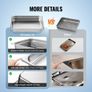 6 Pack Hotel Pans, Full Size Anti-Jam Steam Pan, 0.8mm Thick Stainless Steel Restaurant Steam Table Pan, 4-Inch Deep Commercial Table Pan Image 6