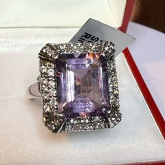A beautiful silver ring with amethyst and topaz.