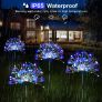 Solar Lights Outdoor Garden, 4 Pack 480 Led Solar Firework Lights Waterproof with Remote Control 8 Mode, Multi Colour Solar String Lights for Pathway Backyard Christmas Party (MULTIPLE COLOURS) Image 4