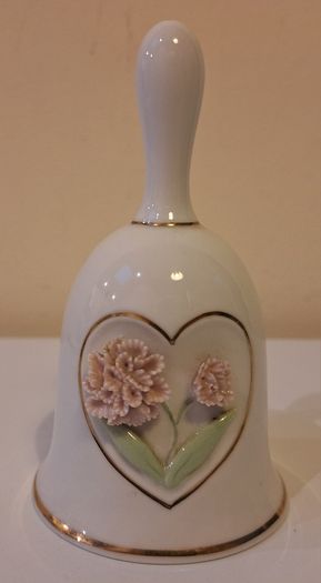 SALE!  China Bell with Encrusted Flowers, Made in Japan