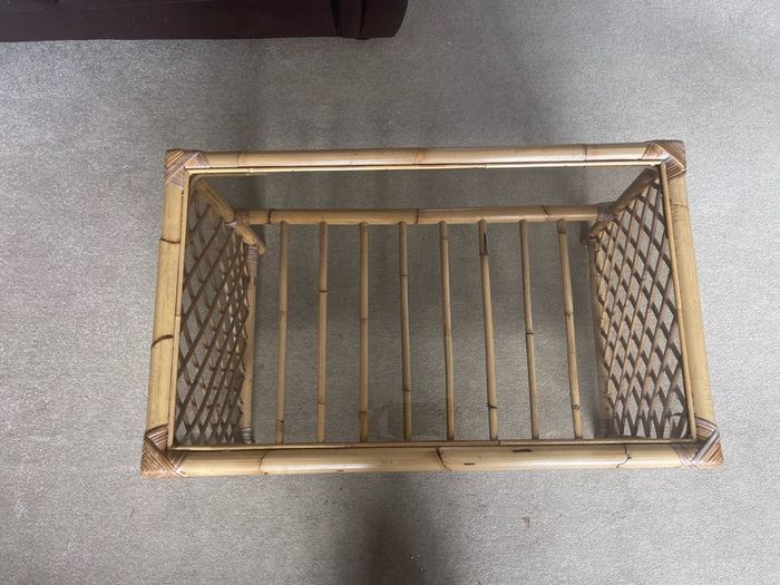 Vintage Bamboo and Rattan Coffee Table