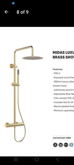 Brushed Brass Luxury Exposed Shower