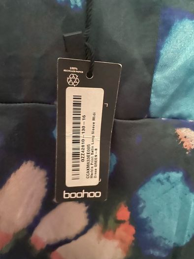 Boohoo Marble print satin dress size 8 New