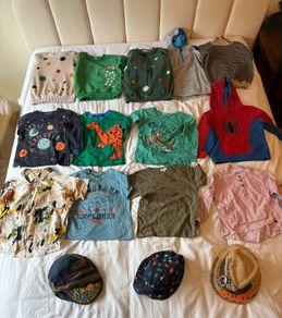 Boys mixed tops, shirts, hats, spiderman top
