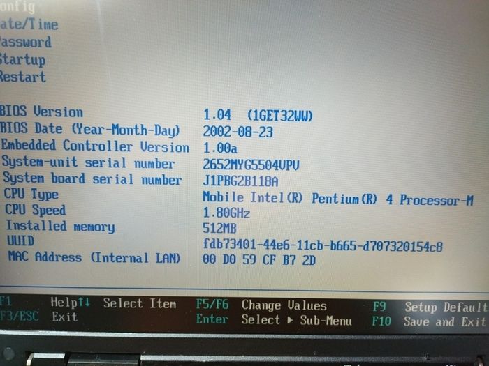 IBM ThinkPad A31 laptop