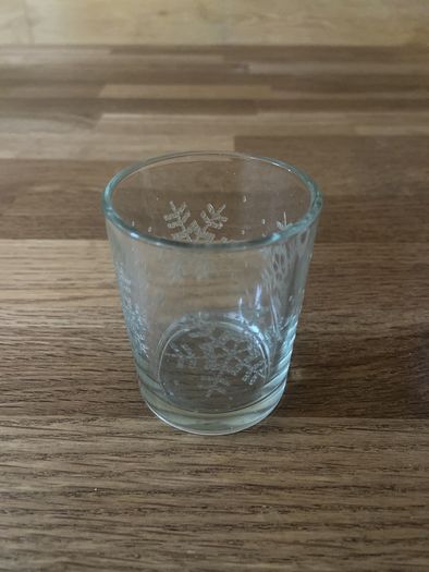 Glass Snowflake t-light holder with Angel t-light Christmas