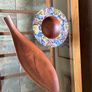 Hand Lathed Signed Coloured Edge Bowl Solid Mahogany Image 9