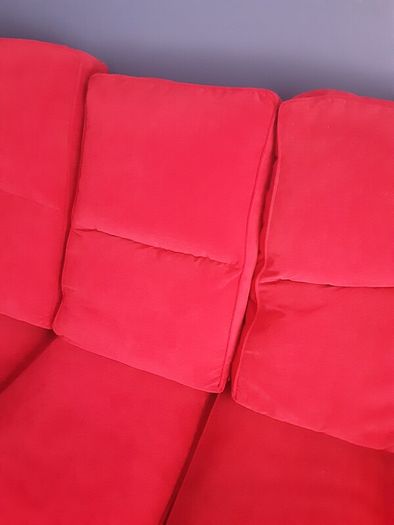 Large dark pink sofa immaculate condition size 80inchs long