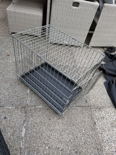 Small dog crate and black out cover